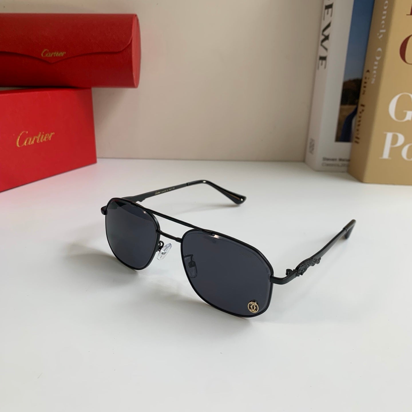 Cartier Metal Fashion Silver Lens Sunglasses for Men & Women - 382846 - detail image 2