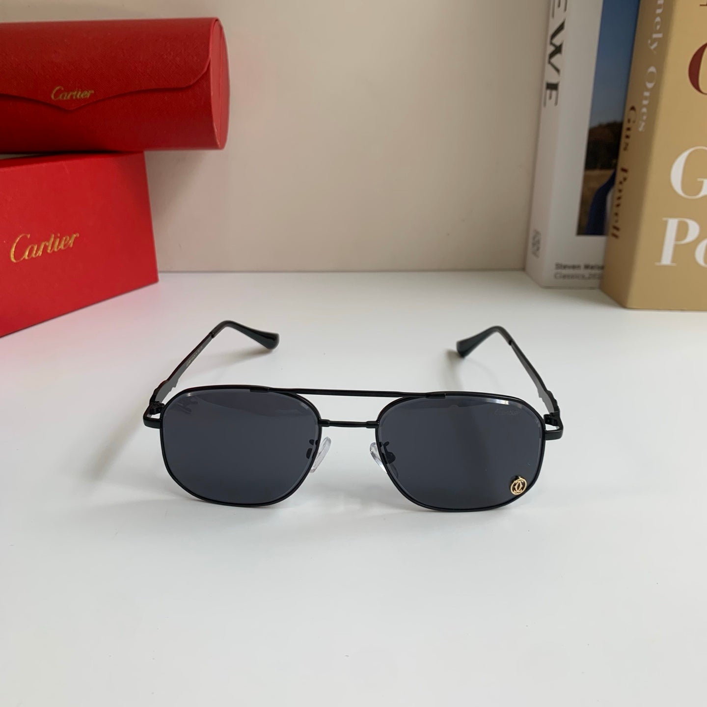 Cartier Metal Fashion Silver Lens Sunglasses for Men & Women - 382846 - detail image 3