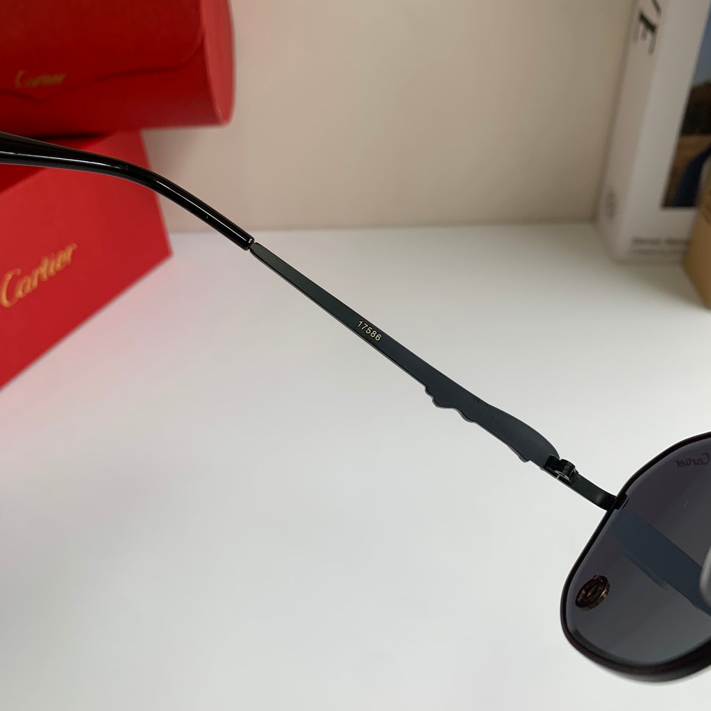 Cartier Metal Fashion Silver Lens Sunglasses for Men & Women - 382846 - detail image 7