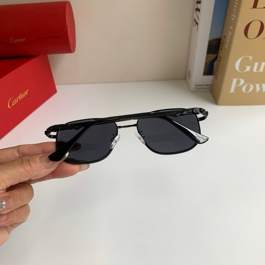 Cartier Metal Fashion Silver Lens Sunglasses for Men & Women - 382846 - detail image 8