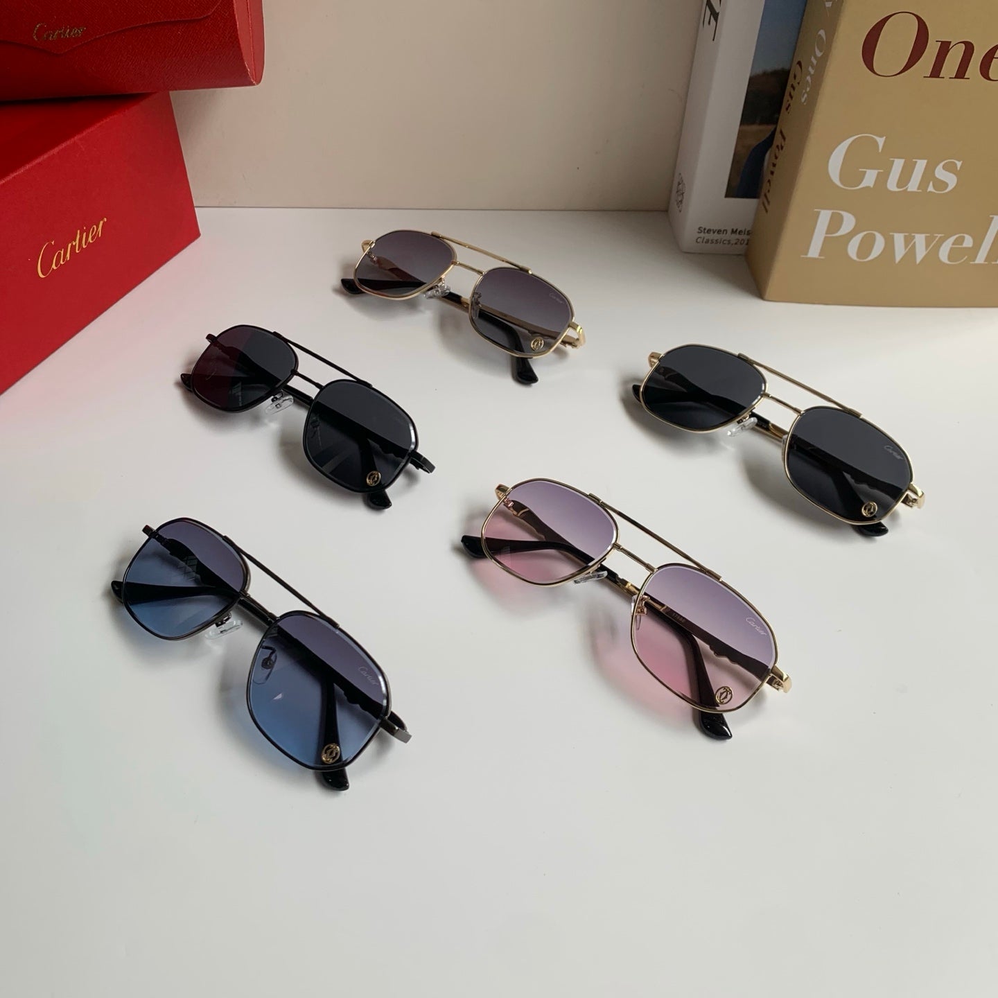 Cartier Metal Fashion Silver Lens Sunglasses for Men & Women - 382848 - detail image 9