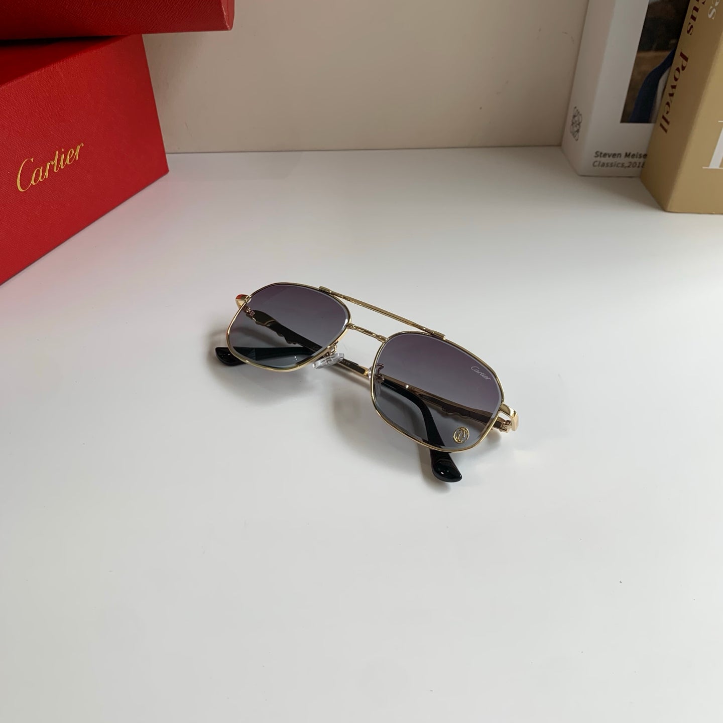 Cartier Metal Fashion Silver Lens Sunglasses for Men & Women - 382847 - detail image 4