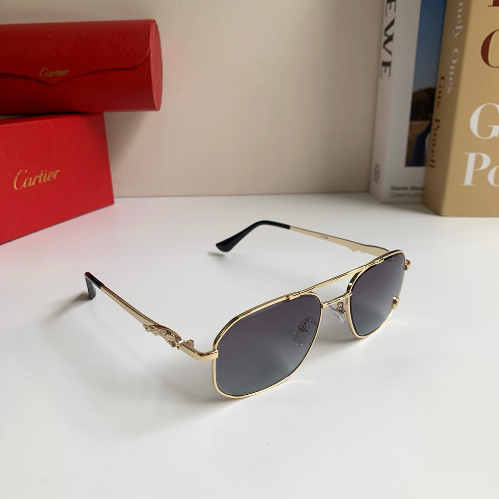 Cartier Metal Fashion Silver Lens Sunglasses for Men & Women - 382847