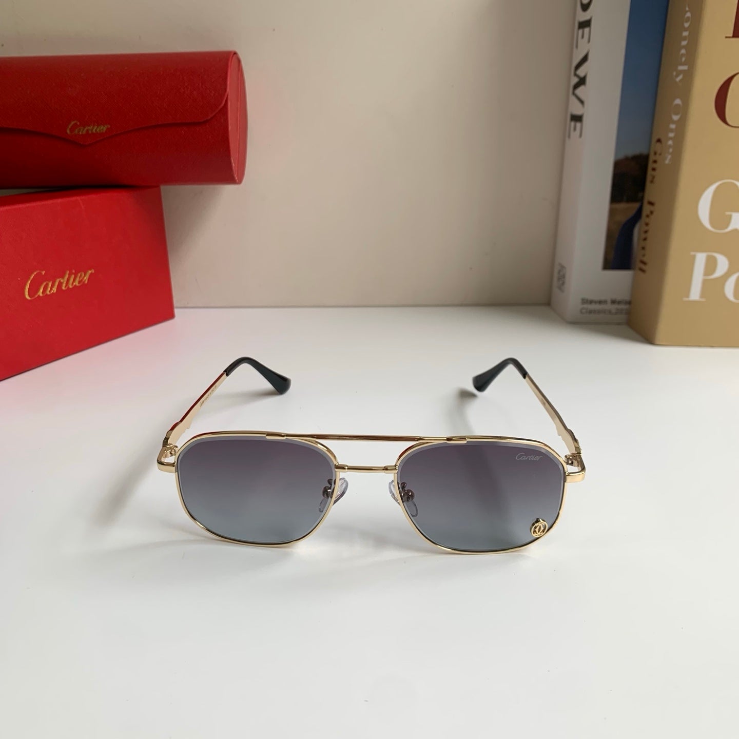 Cartier Metal Fashion Silver Lens Sunglasses for Men & Women - 382847 - detail image 3