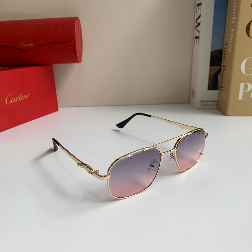 Cartier Metal Fashion Silver Lens Sunglasses for Men & Women - 382848