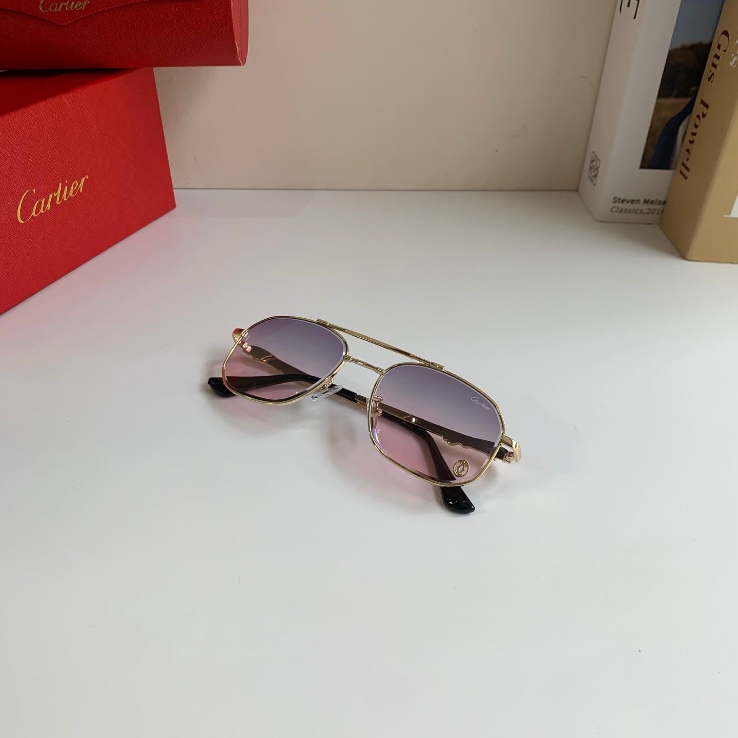 Cartier Metal Fashion Silver Lens Sunglasses for Men & Women - 382848 - detail image 3
