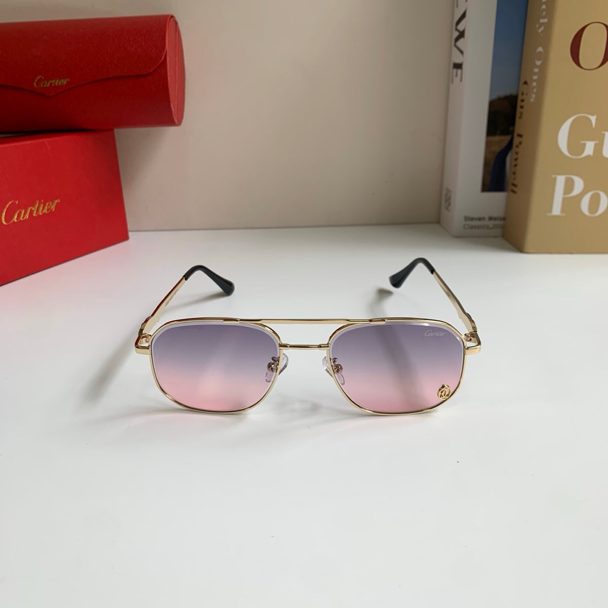 Cartier Metal Fashion Silver Lens Sunglasses for Men & Women - 465735 - detail image 5
