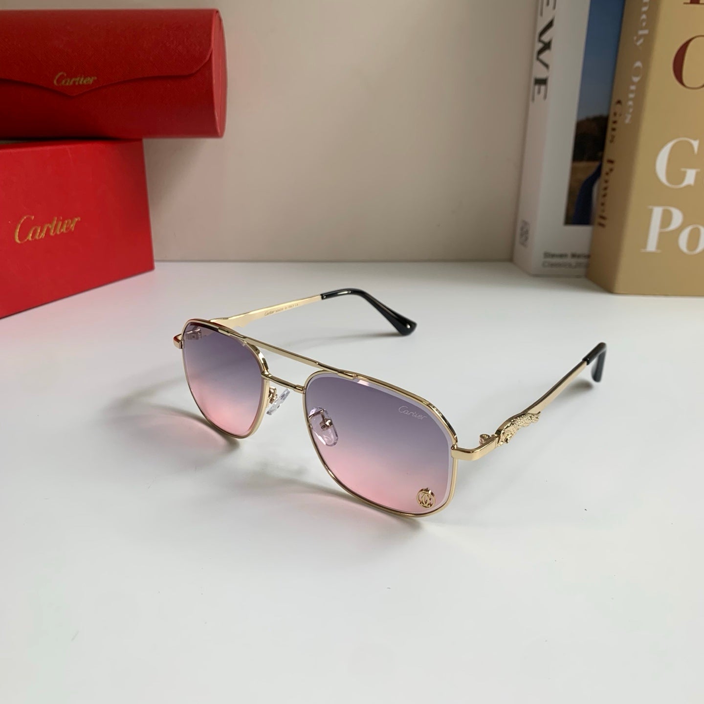 Cartier Metal Fashion Silver Lens Sunglasses for Men & Women - 382848 - detail image 2