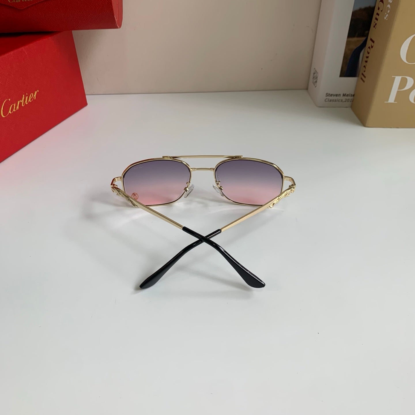 Cartier Metal Fashion Silver Lens Sunglasses for Men & Women - 382848 - detail image 7