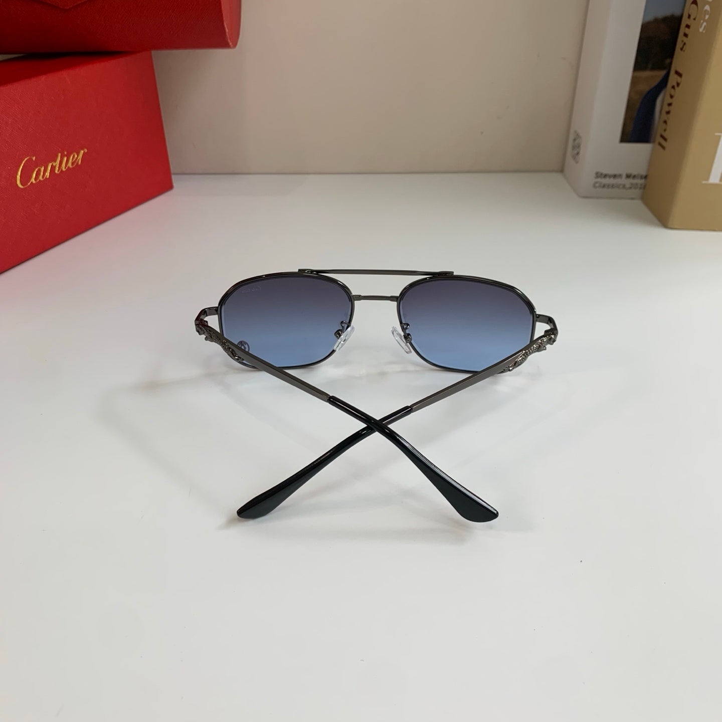 Cartier Metal Fashion Silver Lens Sunglasses for Men & Women - 382849 - detail image 8