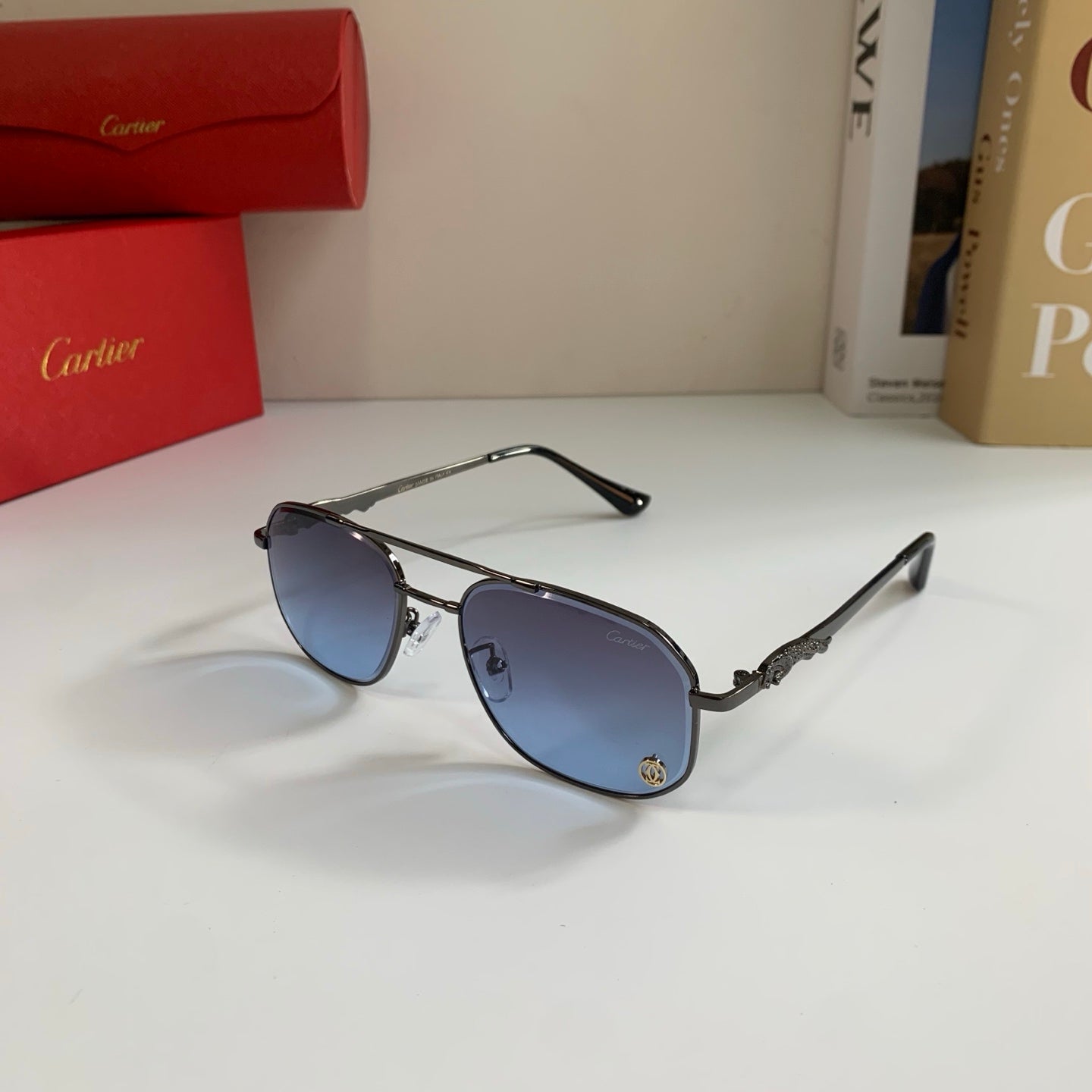 Cartier Metal Fashion Silver Lens Sunglasses for Men & Women - 382849 - detail image 2