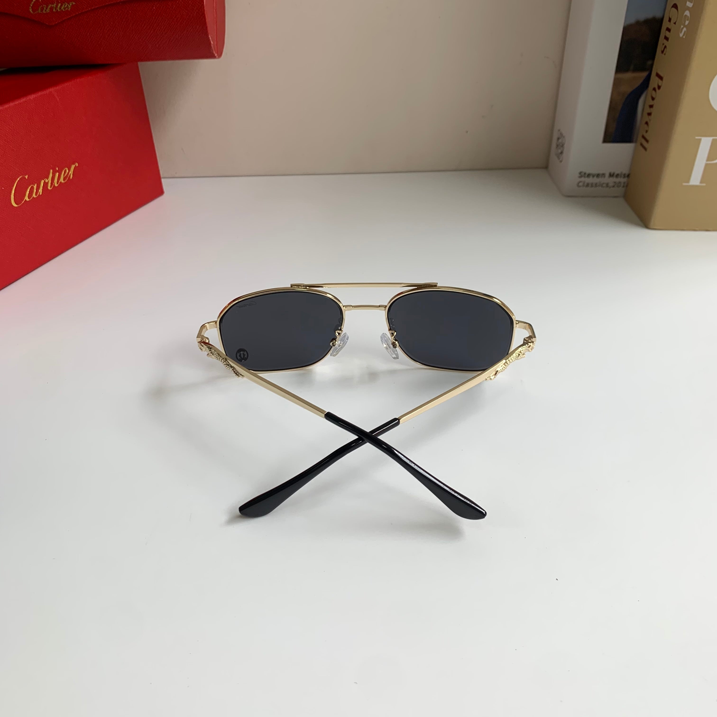 Cartier Metal Fashion Silver Lens Sunglasses for Men & Women - 382850 - detail image 7