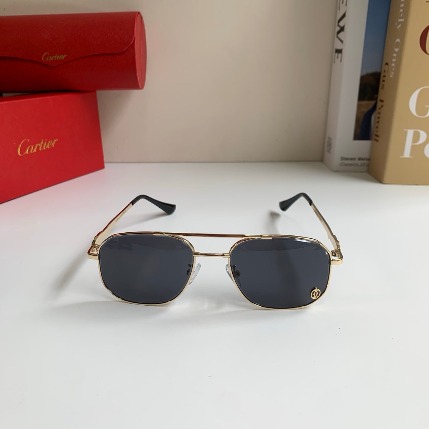 Cartier Metal Fashion Silver Lens Sunglasses for Men & Women - 382850 - detail image 5