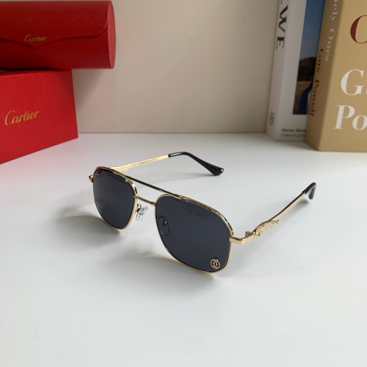 Cartier Metal Fashion Silver Lens Sunglasses for Men & Women - 382850 - detail image 2