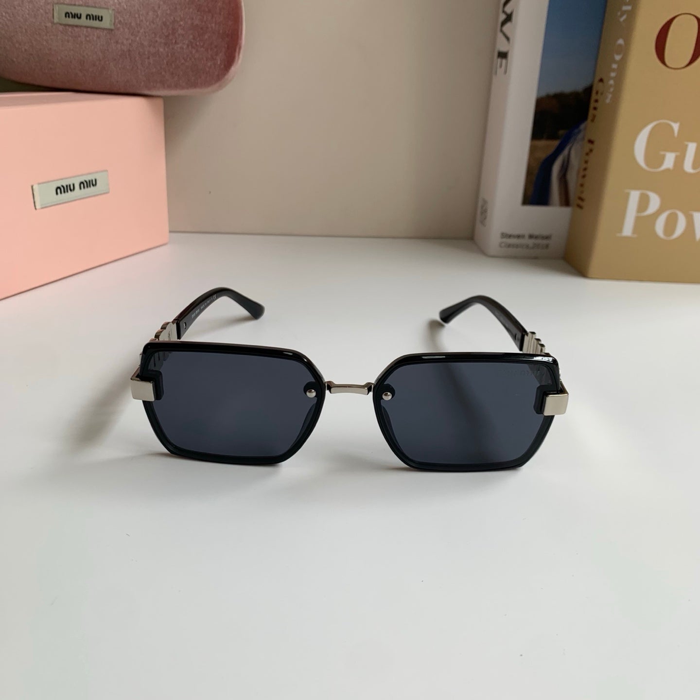Miu Miu Square Silver Lens Sunglasses for Men & Women - 399202 - detail image 3