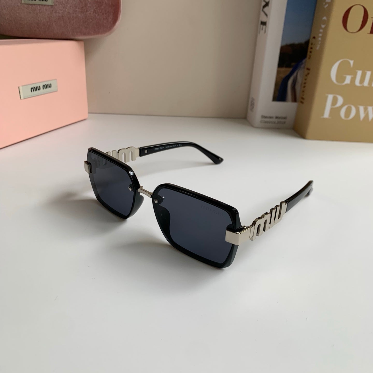 Miu Miu Square Silver Lens Sunglasses for Men & Women - 487686 - detail image 2