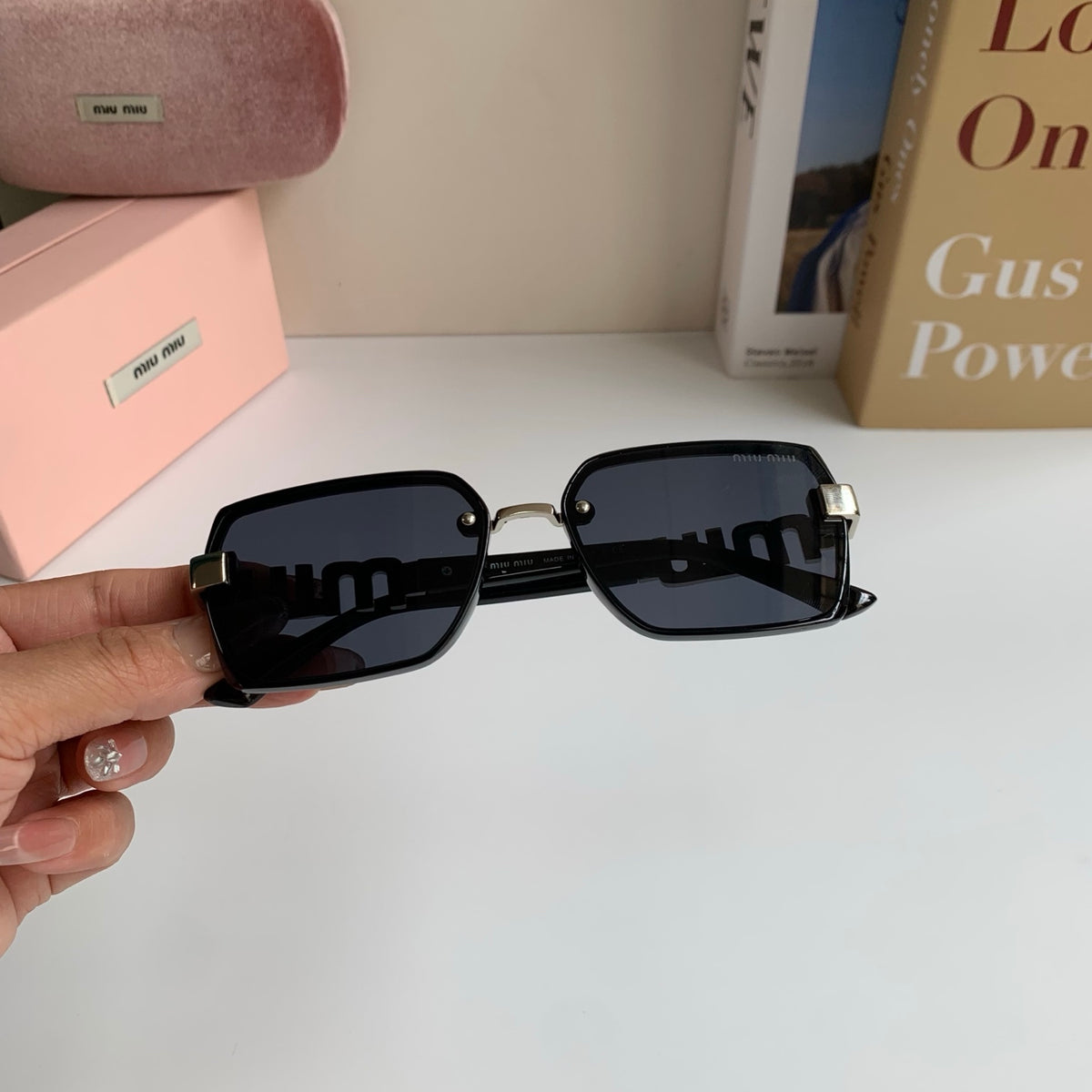 Miu Miu Square Silver Lens Sunglasses for Men & Women - 487686 - detail image 4