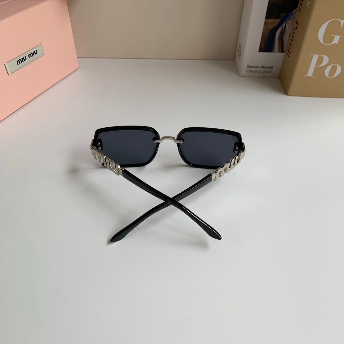 Miu Miu Square Silver Lens Sunglasses for Men & Women - 487686 - detail image 8