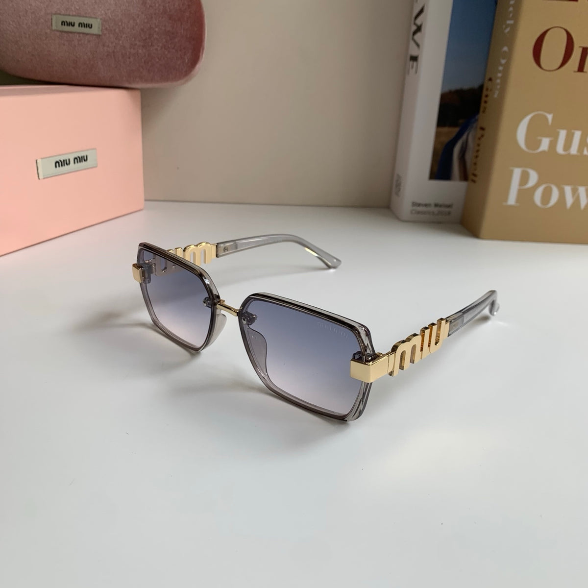 Miu Miu Square Silver Lens Sunglasses for Men & Women - 487687 - detail image 2