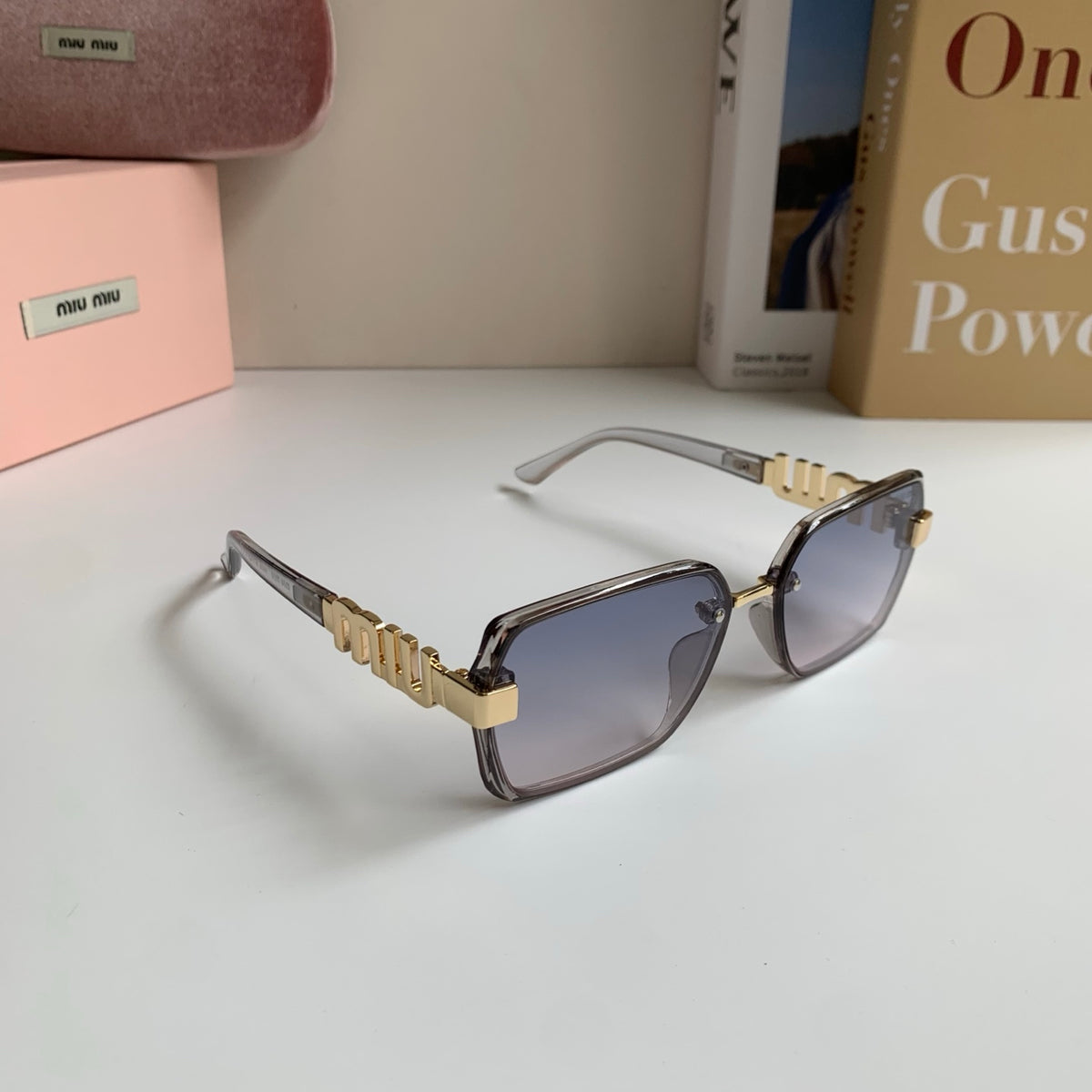 Miu Miu Square Silver Lens Sunglasses for Men & Women - 399203