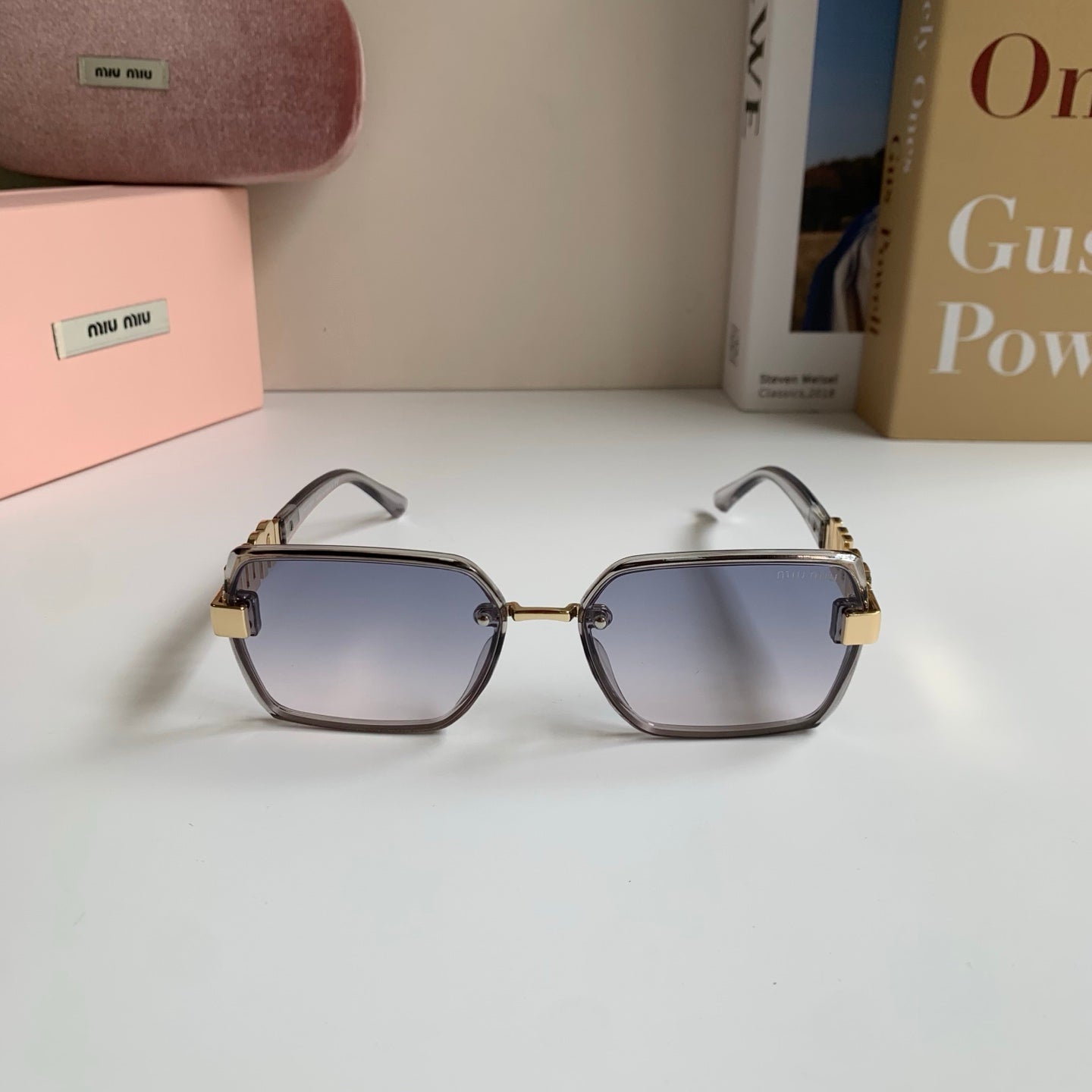 Miu Miu Square Silver Lens Sunglasses for Men & Women - 399203 - detail image 5