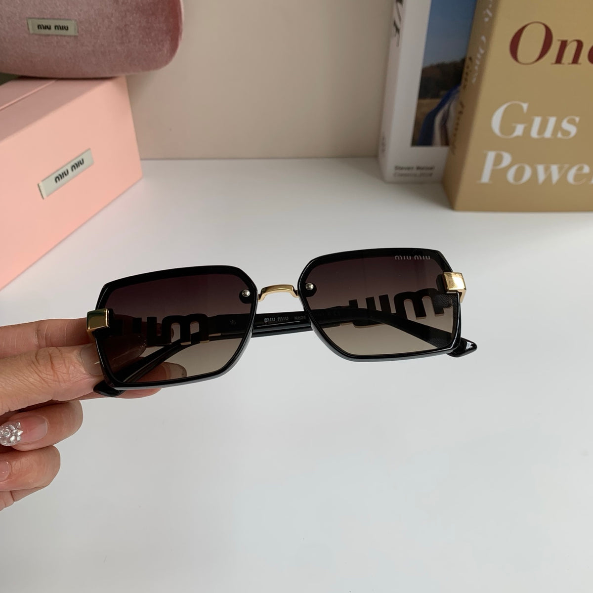 Miu Miu Square Silver Lens Sunglasses for Men & Women - 399204 - detail image 3