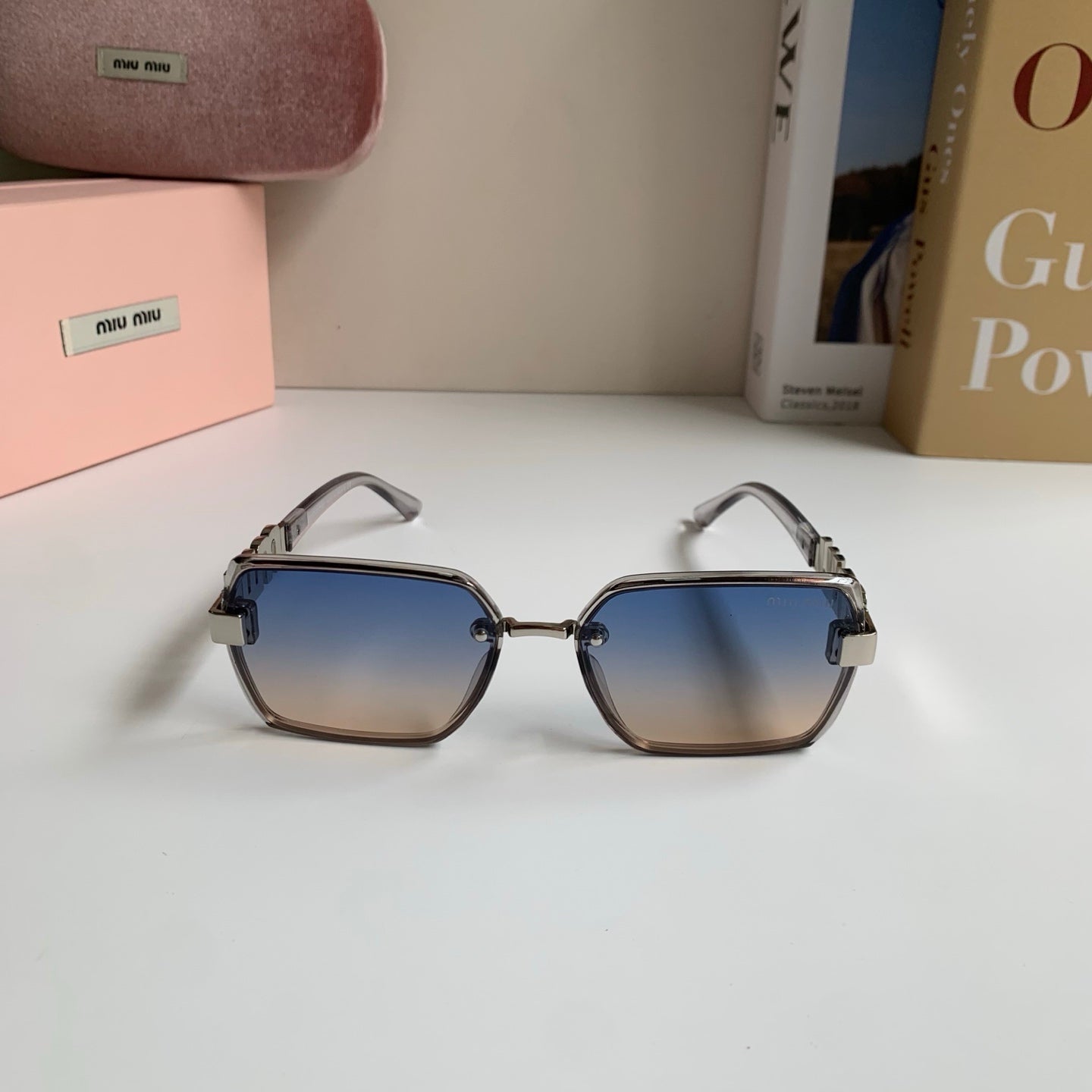 Miu Miu Square Silver Lens Sunglasses for Men & Women - 399205 - detail image 3