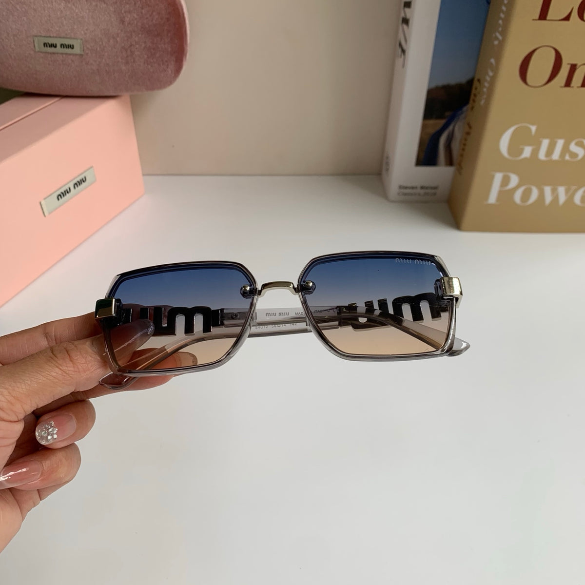 Miu Miu Square Silver Lens Sunglasses for Men & Women - 399205 - detail image 4