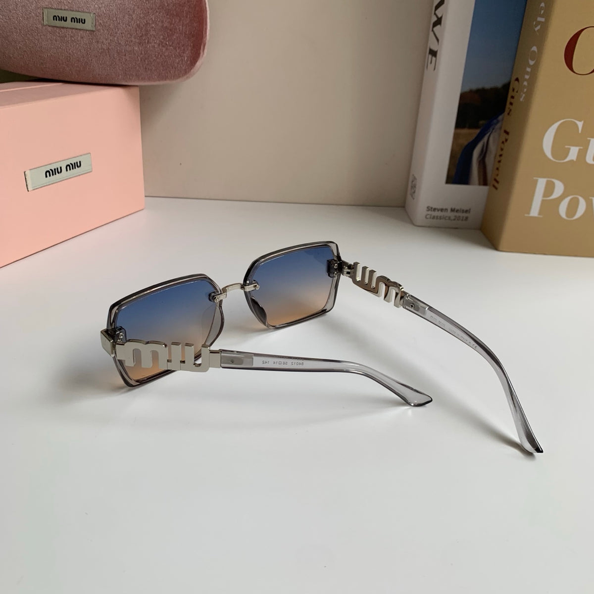 Miu Miu Square Silver Lens Sunglasses for Men & Women - 399205 - detail image 8