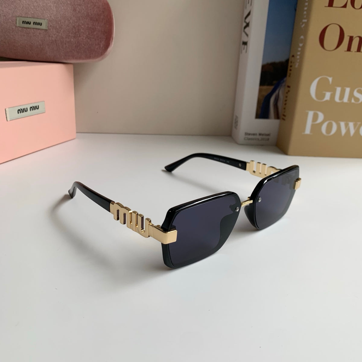 Miu Miu Square Silver Lens Sunglasses for Men & Women - 399206