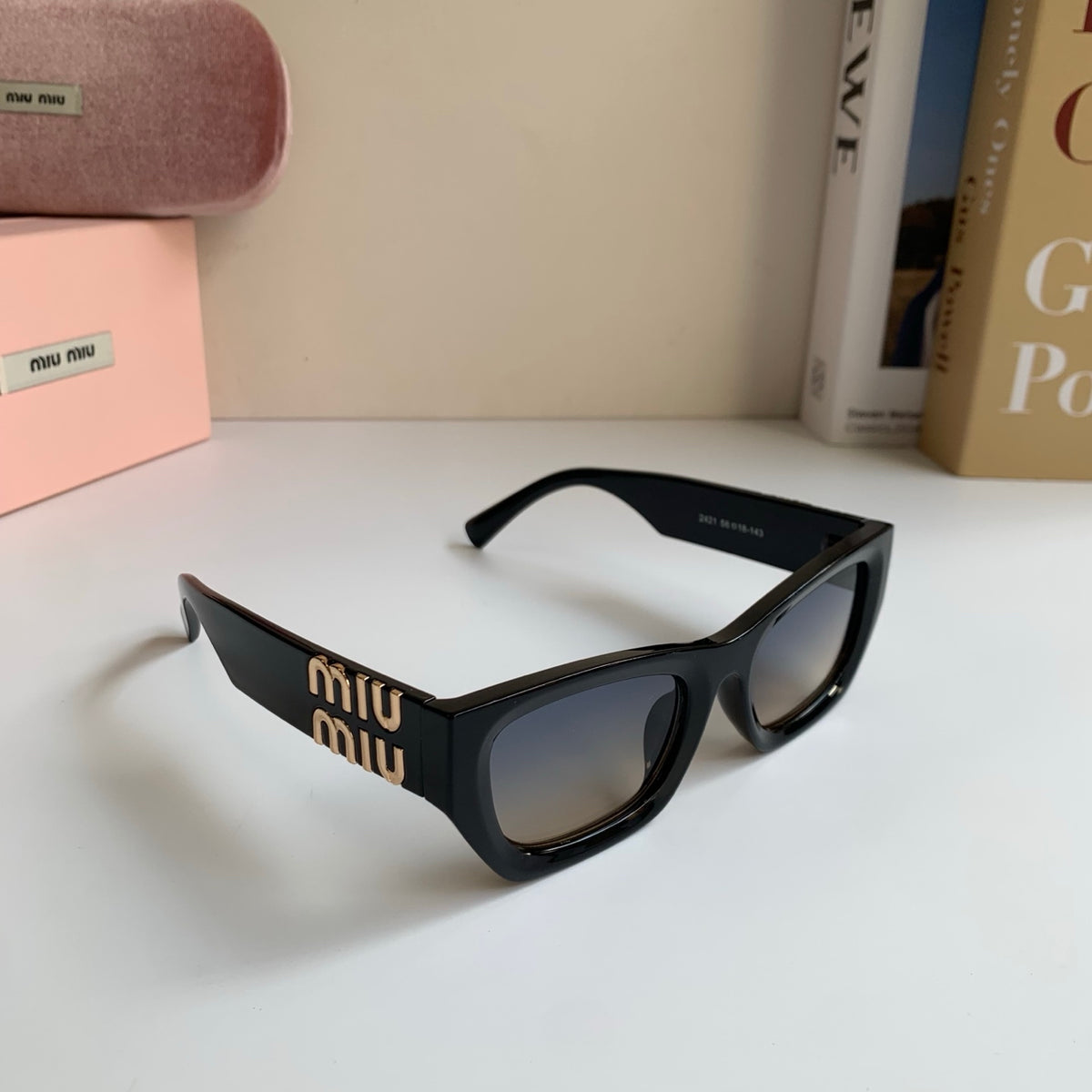 Miu Miu Square Silver Lens Sunglasses for Men & Women - 416259