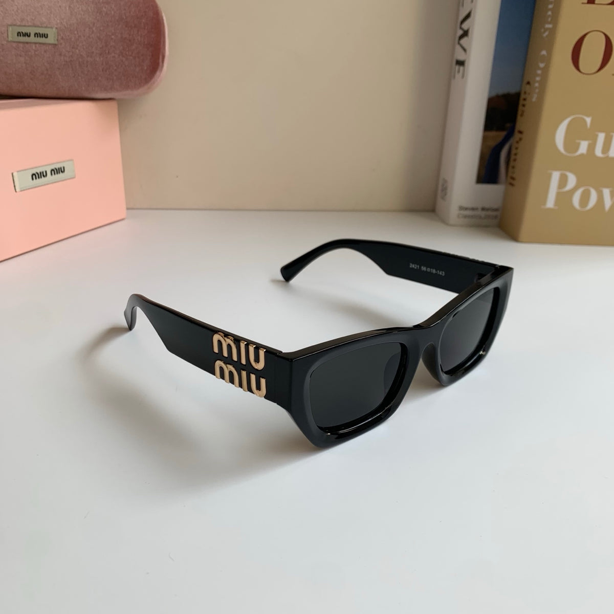 Miu Miu Square Gold Lens Sunglasses for Men & Women - 416260