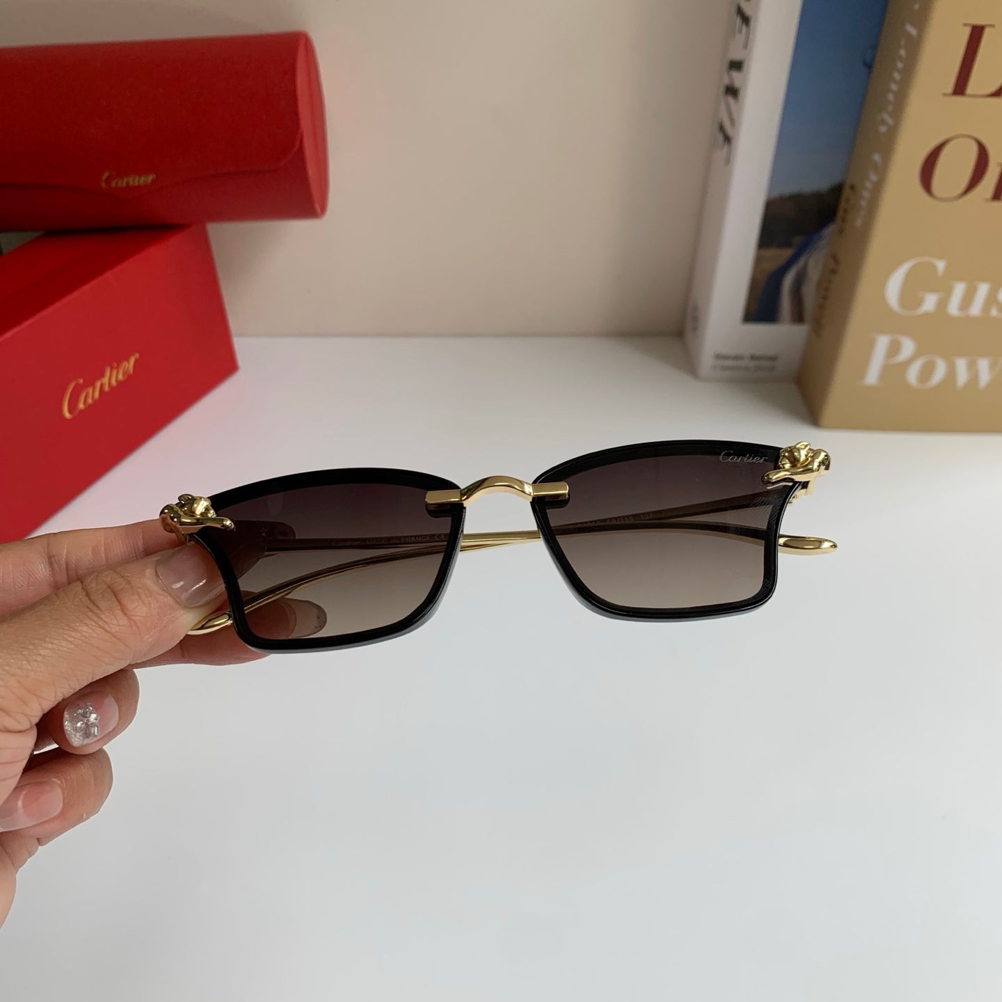 Cartier Lightweight Rimless Silver Lens Sunglasses for Men & Women - 487393 - detail image 4