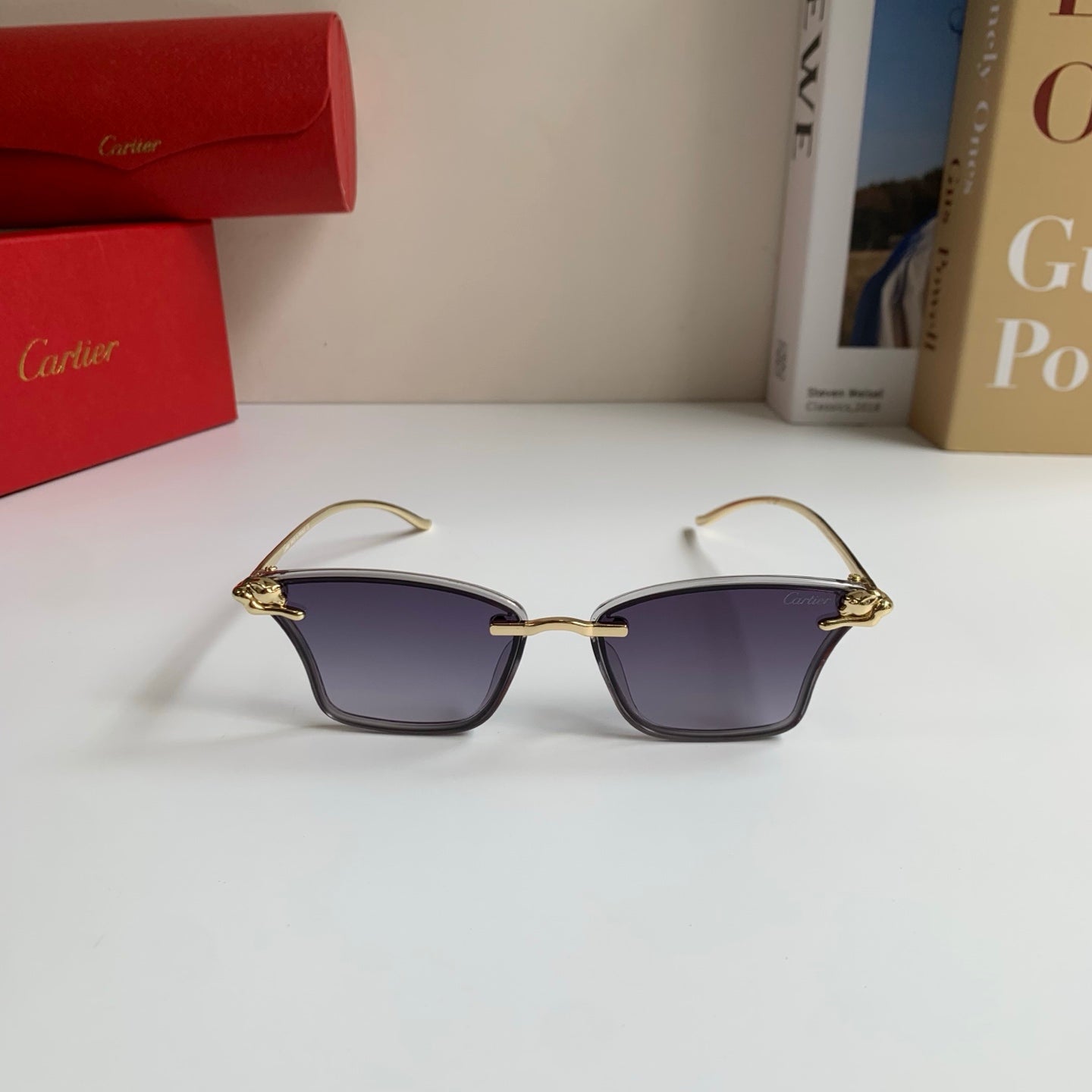 Cartier Lightweight Rimless Silver Lens Sunglasses for Men & Women - 487395 - detail image 5