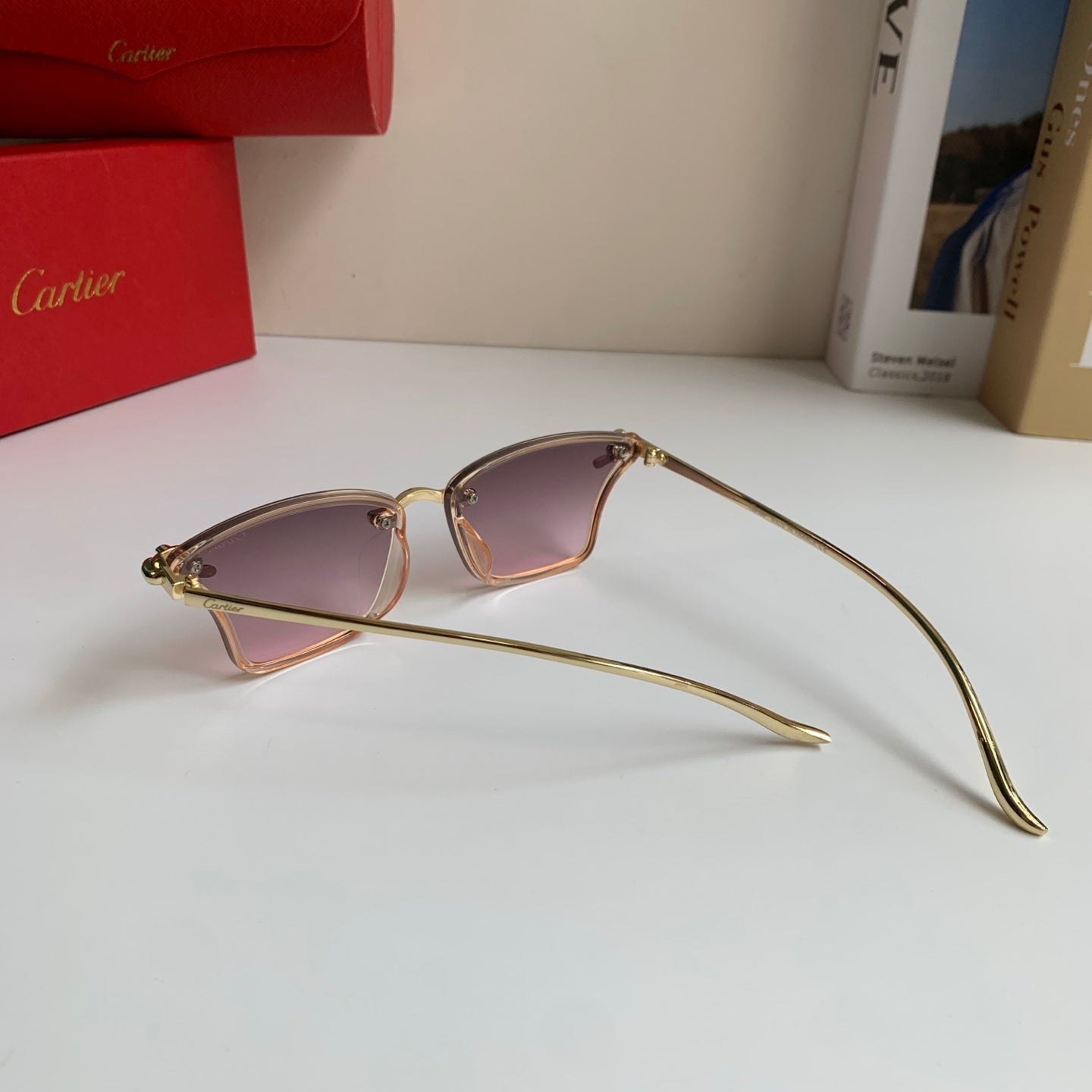 Cartier Lightweight Rimless Silver Lens Sunglasses for Men & Women - 487396 - detail image 6