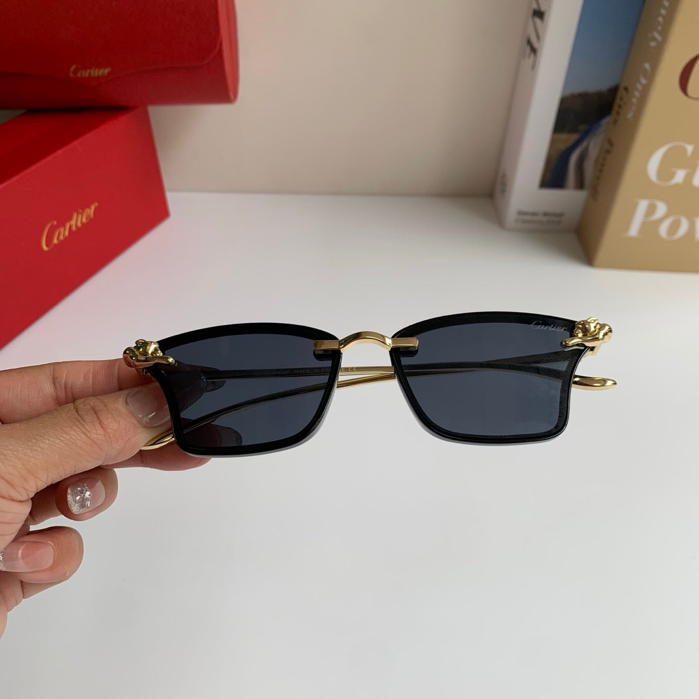 Cartier Lightweight Rimless Silver Lens Sunglasses for Men & Women - 487397 - detail image 3