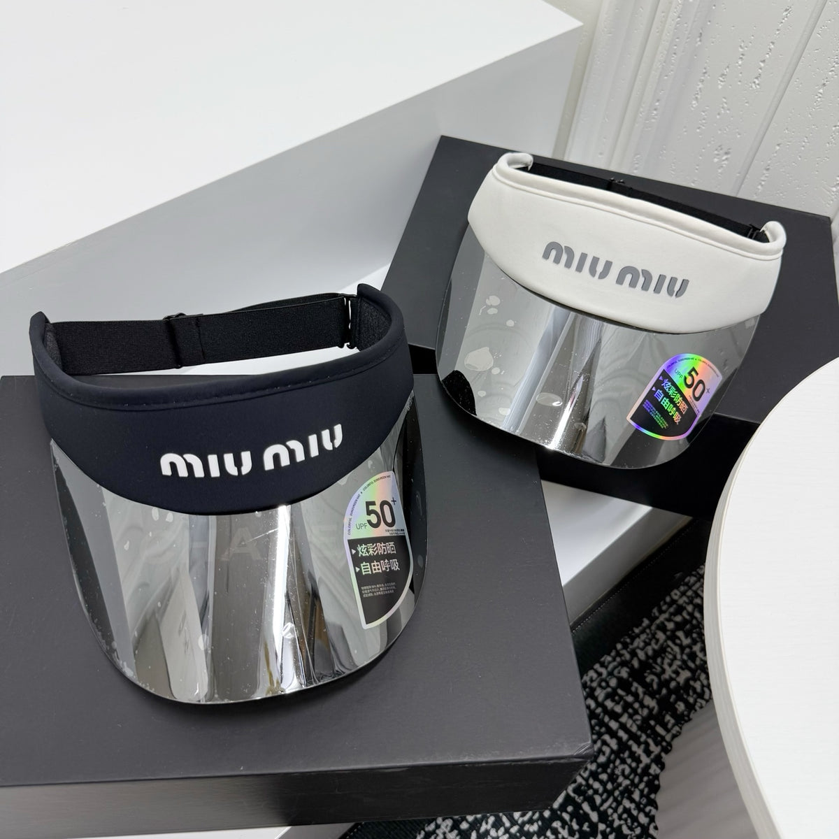 Miu Miu Fashion Pink Sun Visor for Men & Women - detail image 4