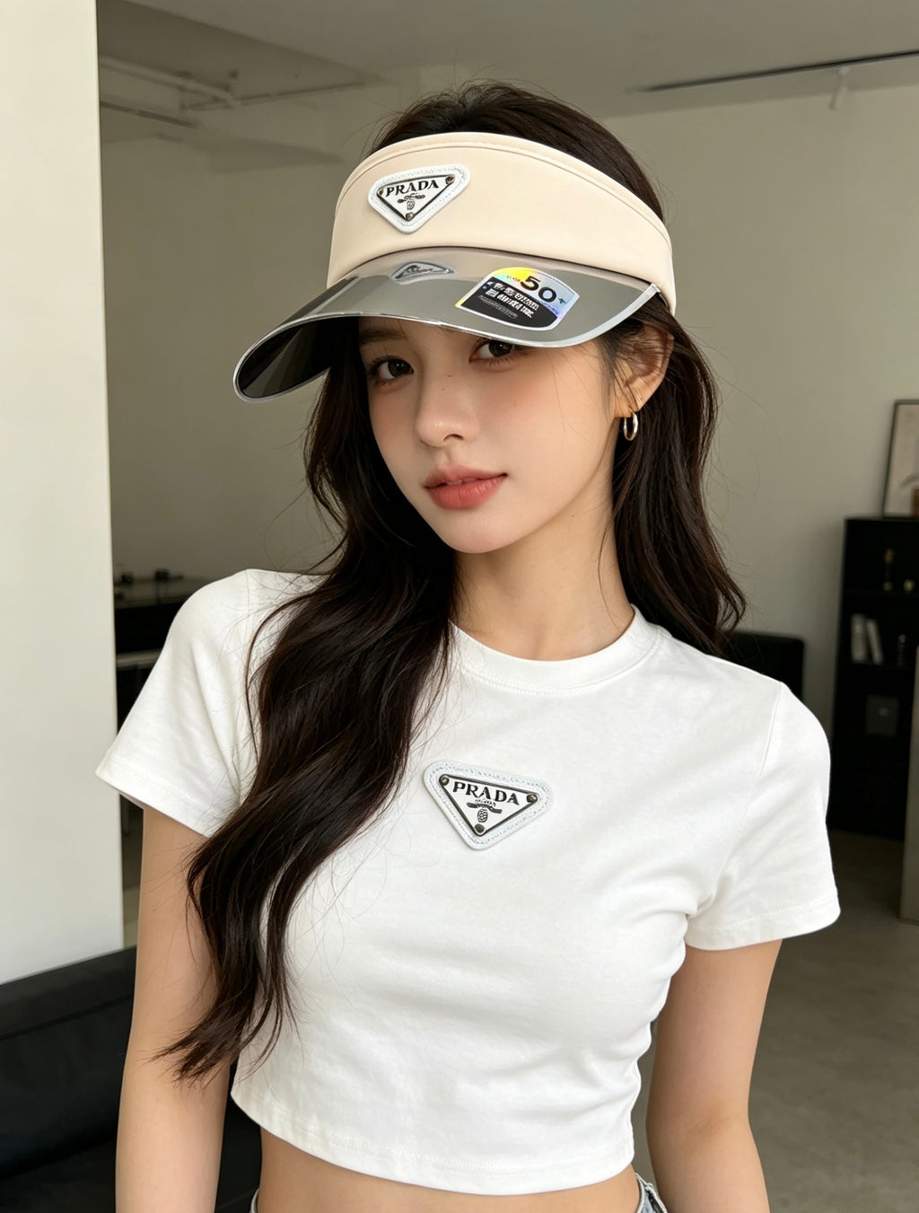 Prada Fashion Gray Sun Visor for Men & Women - 382658 - detail image 8