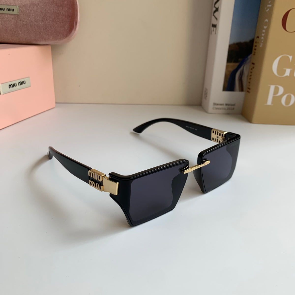 Miu Miu Square Silver Lens Sunglasses for Men & Women - 416209