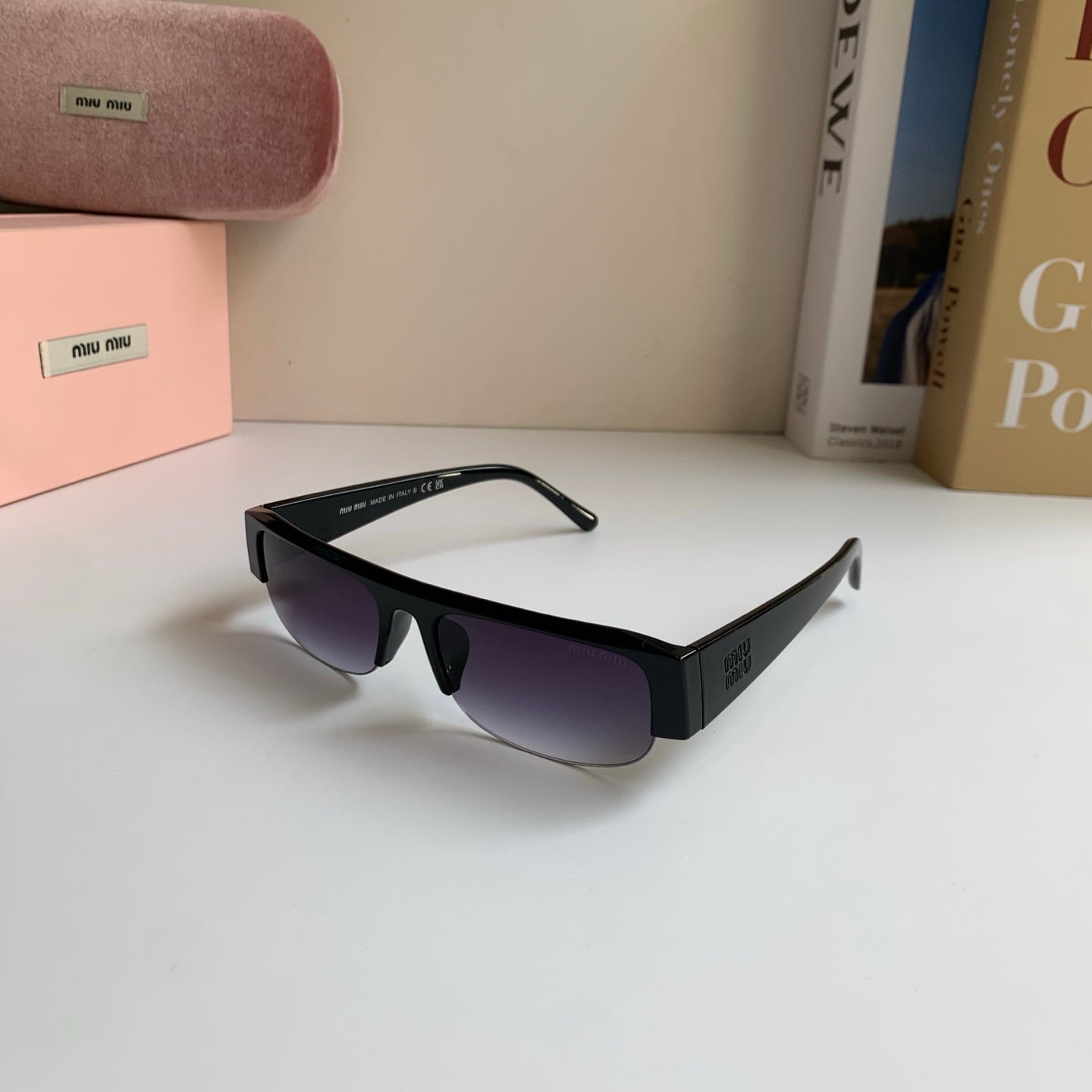 Miu Miu Square Silver Lens Sunglasses for Men & Women - 416203 - detail image 2