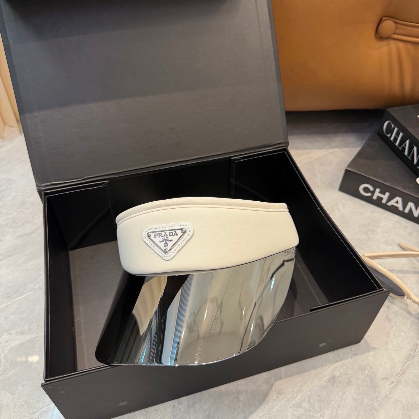 Prada Blue-Light Fashion Black Sun Visor for Men & Women - 432101