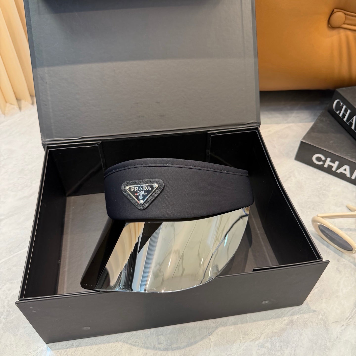 Prada Blue-Light Fashion Black Sun Visor for Men & Women - 432102 - detail image 8