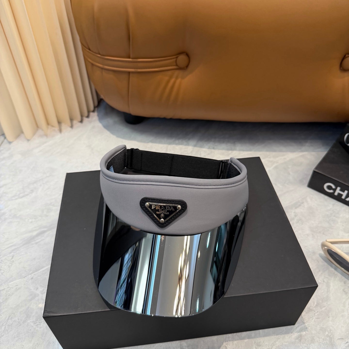 Prada Blue-Light Fashion Silver Sun Visor for Men & Women - detail image 7