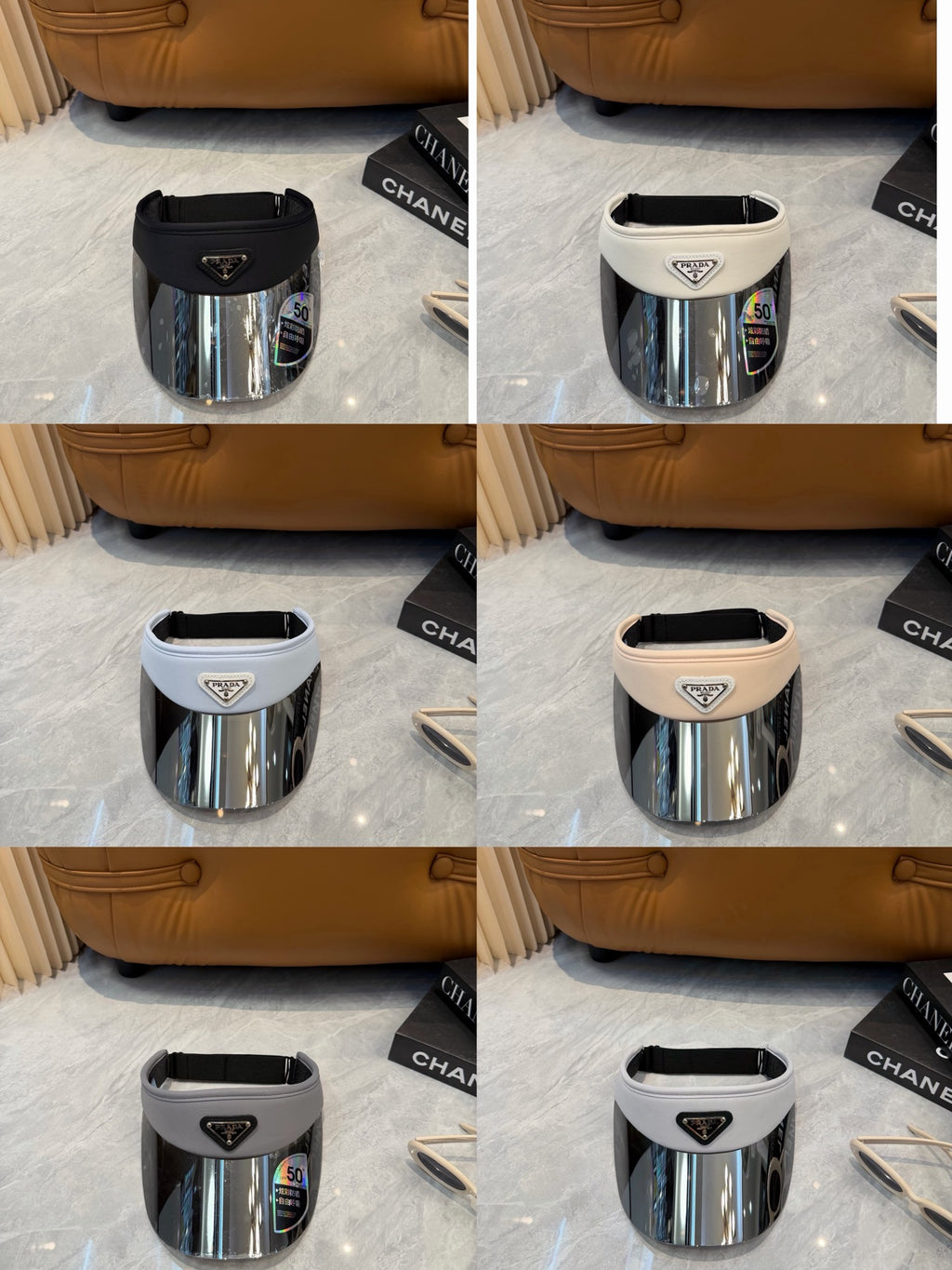 Prada Blue-Light Fashion Silver Sun Visor for Men & Women - detail image 9