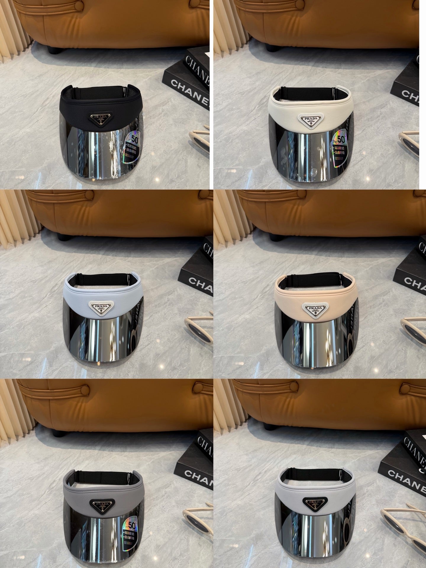 Prada Blue-Light Fashion Silver Sun Visor for Men & Women - detail image 9