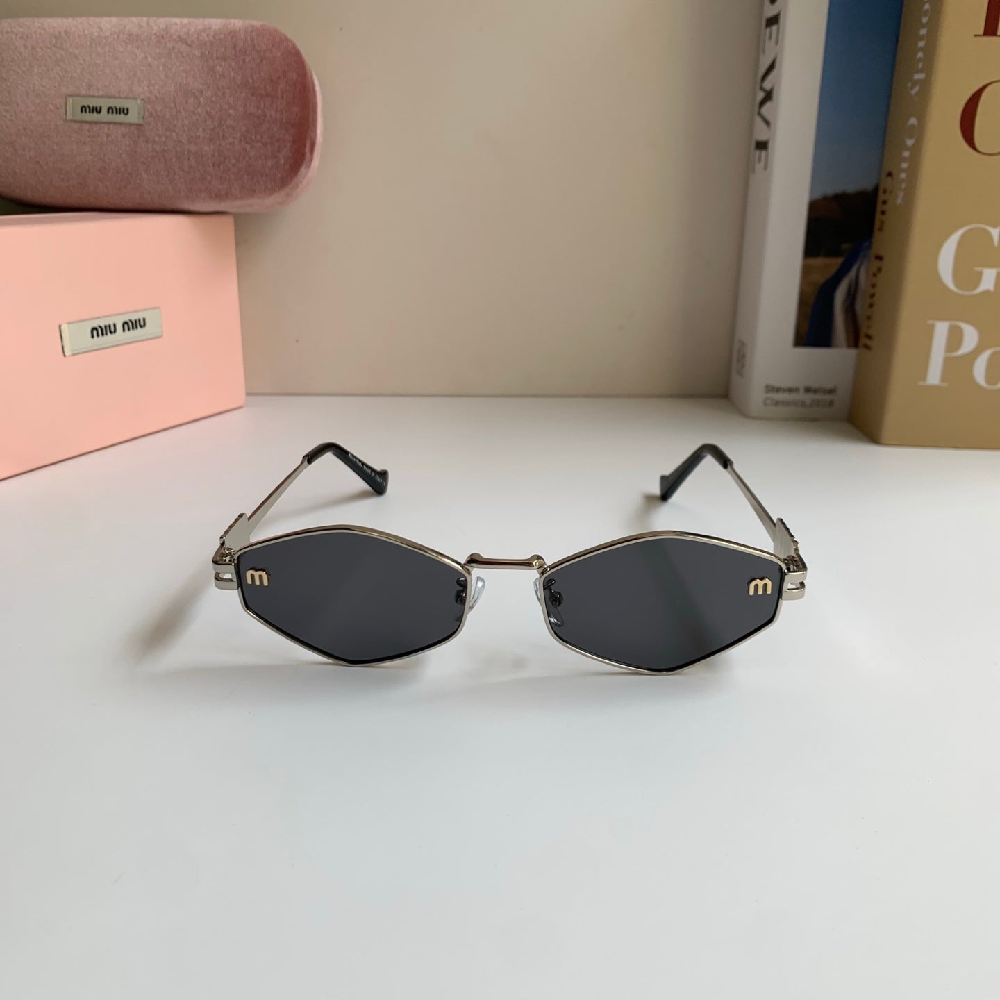 Miu Miu Metal Round Silver Lens Sunglasses for Men & Women - 432699 - detail image 5