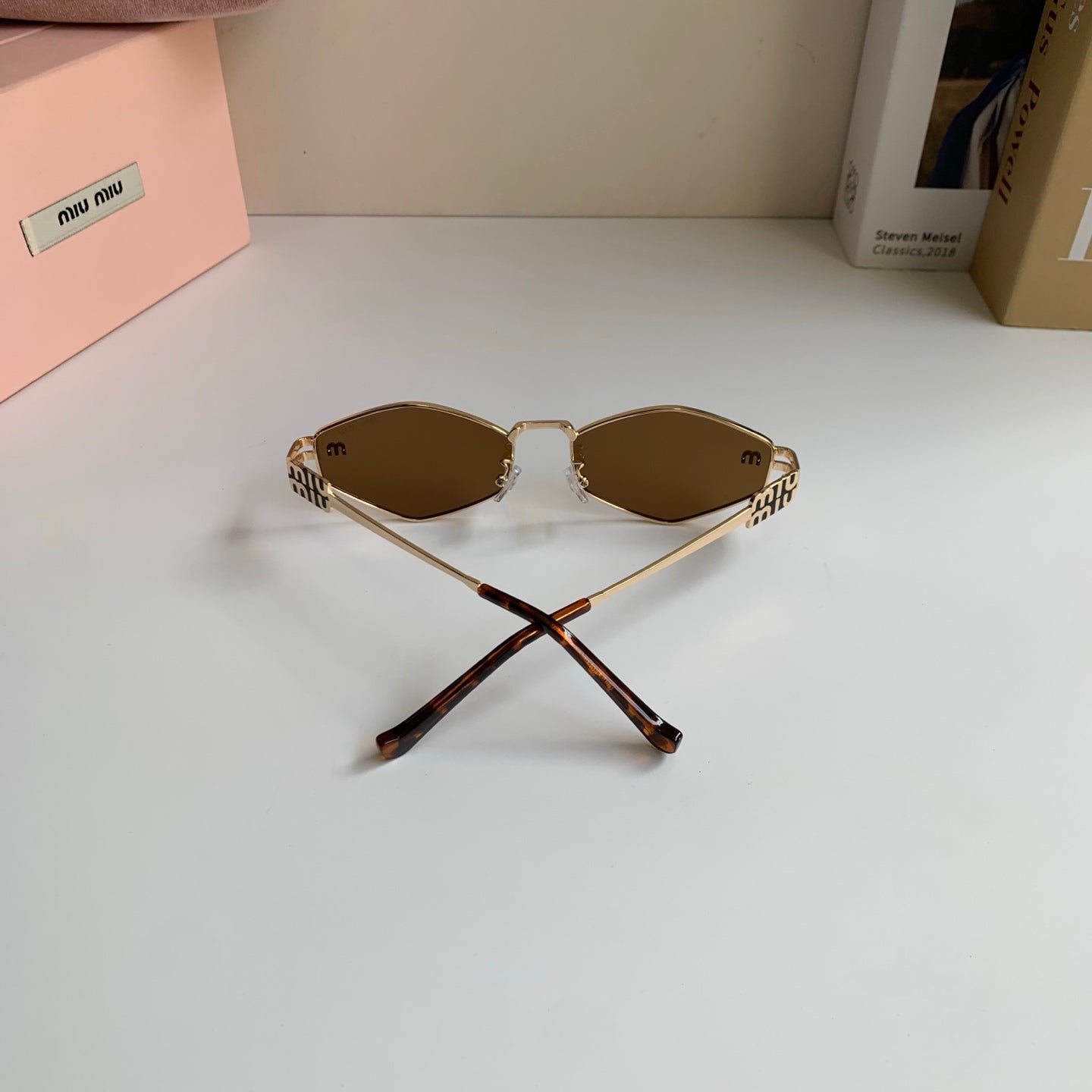 Miu Miu Metal Round Brown Lens Sunglasses for Men & Women - 432701 - detail image 7
