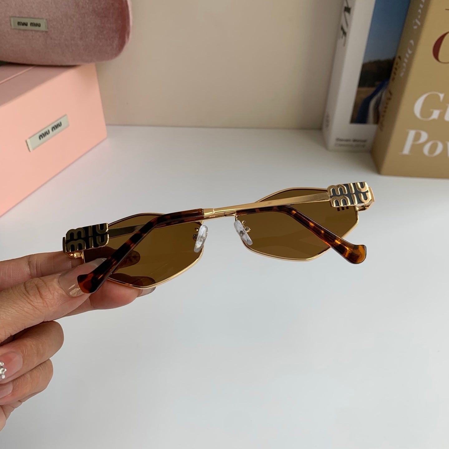 Miu Miu Metal Round Brown Lens Sunglasses for Men & Women - 432701 - detail image 8