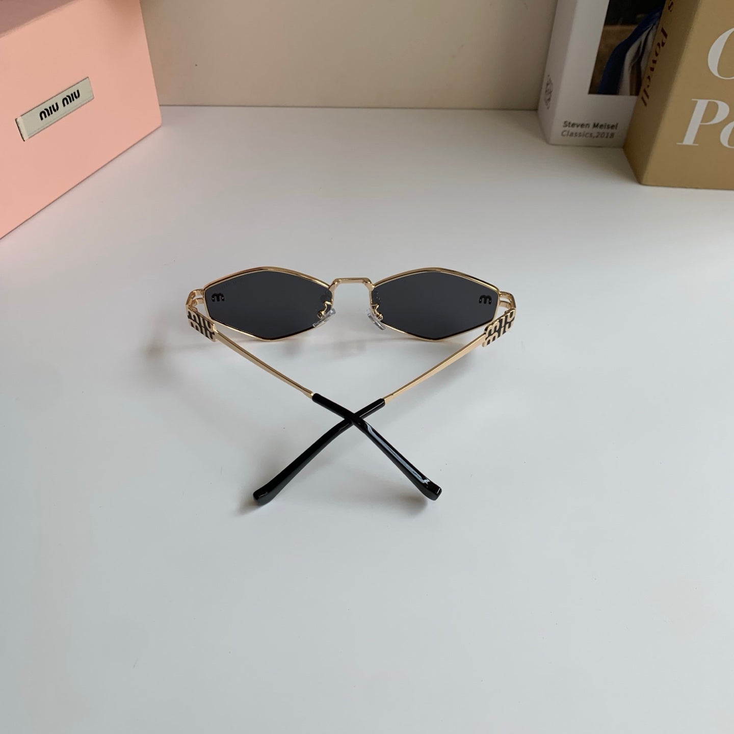 Miu Miu Metal Round Silver Lens Sunglasses for Men & Women - 432702 - detail image 8