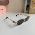 Miu Miu Metal Round Silver Lens Sunglasses for Men & Women - 432702